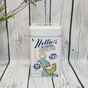 Nellie's All Natural Baby Powder Laundry Detergent Tin, EMPTY